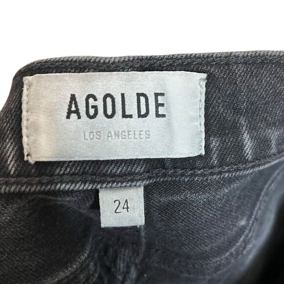 Agolde Nico High Rise Slim Jeans Compilation Black Women’s Size 24 Cotton - Picture 13 of 13